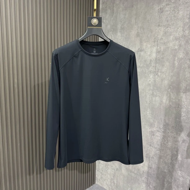 1209户外加绒运动男士秋冬男士厚款T恤圆领透气秋冬上衣长袖