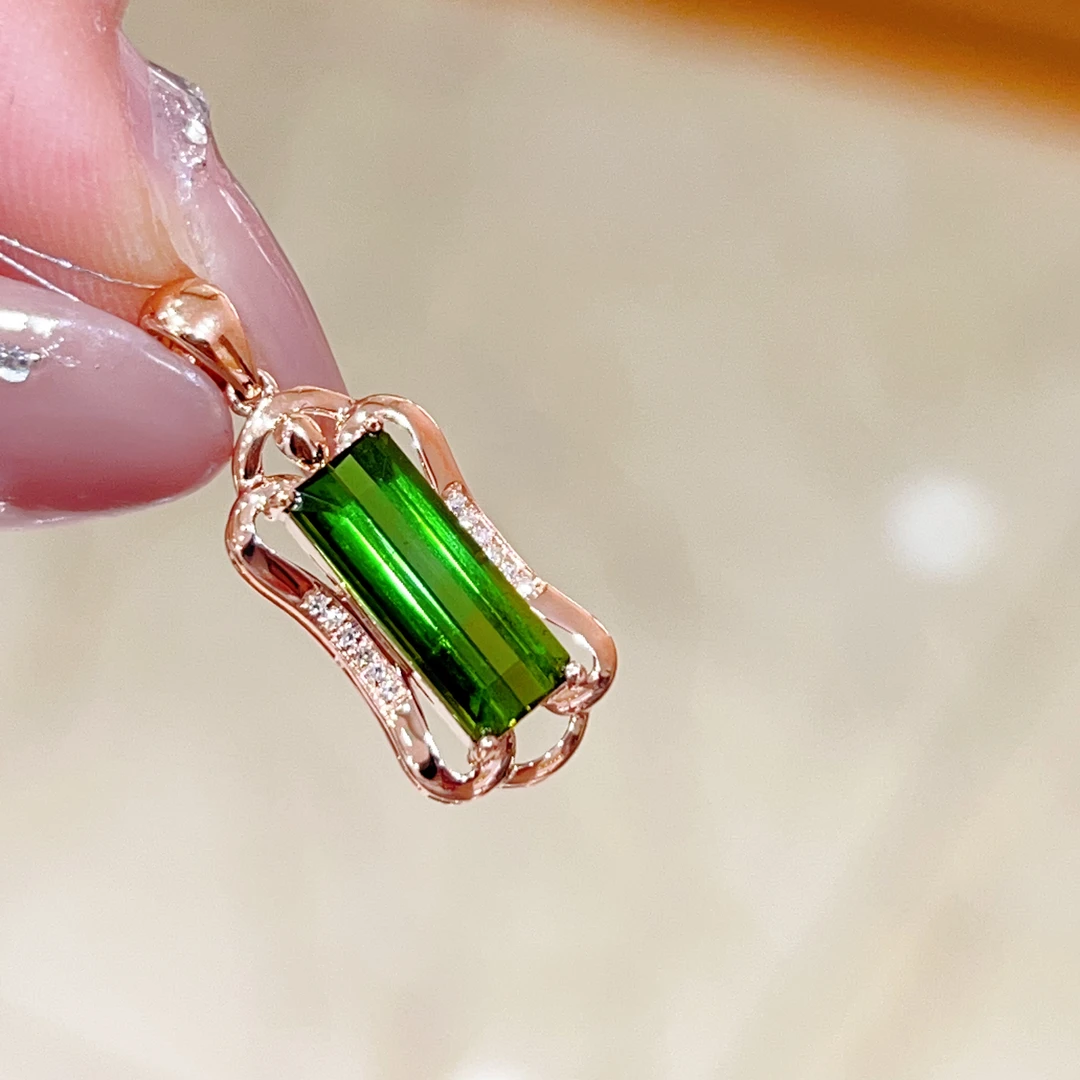 2ct 18k金碧玺吊坠1950