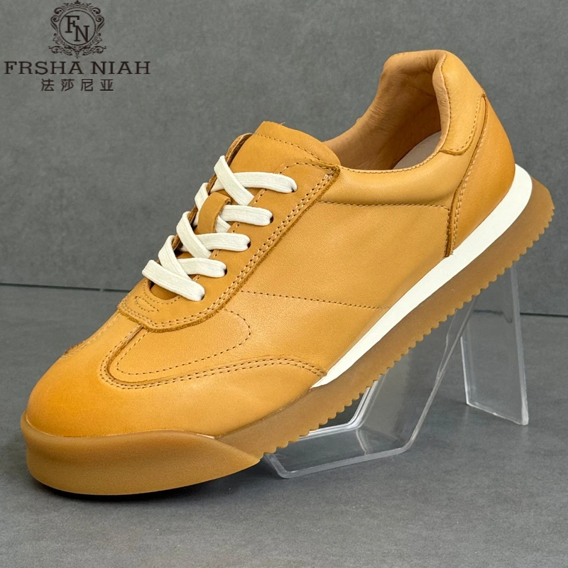 法莎尼亚小白鞋男新款德训鞋秋季镂空透气运动鞋轻便夏季透气增高