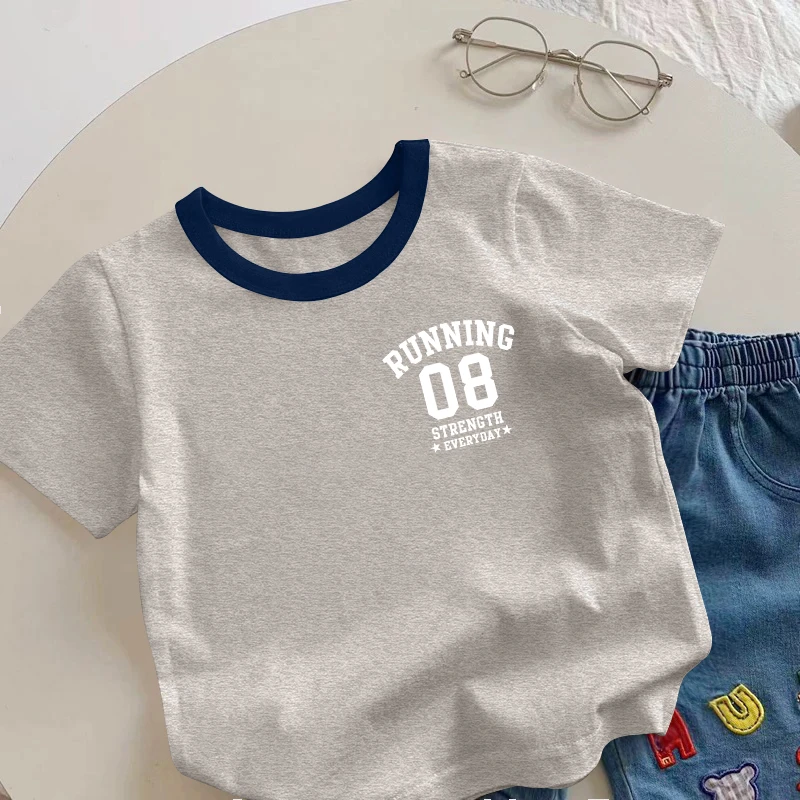 儿童纯棉短袖T恤新款夏季女童男童印花韩版卡通宝宝童装圆领上衣