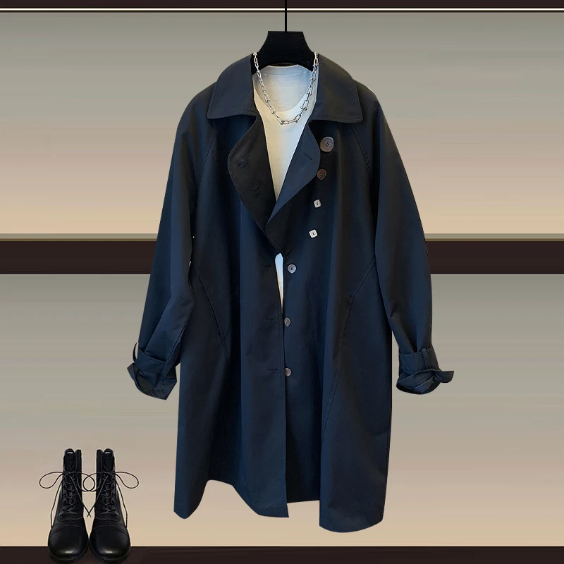 8776女装高级感气质翻领大衣女秋季新款时尚遮肉显瘦风衣外套女