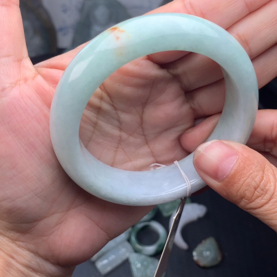 定制翡翠未镶嵌手镯54.6