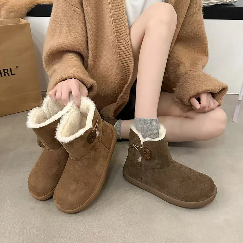 9958新款两穿边扣舒适百搭软底博肯雪地靴