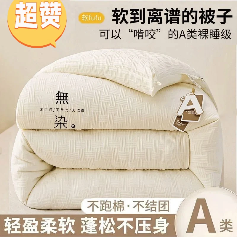升级款无染大豆被秋冬加厚保暖被芯可机洗