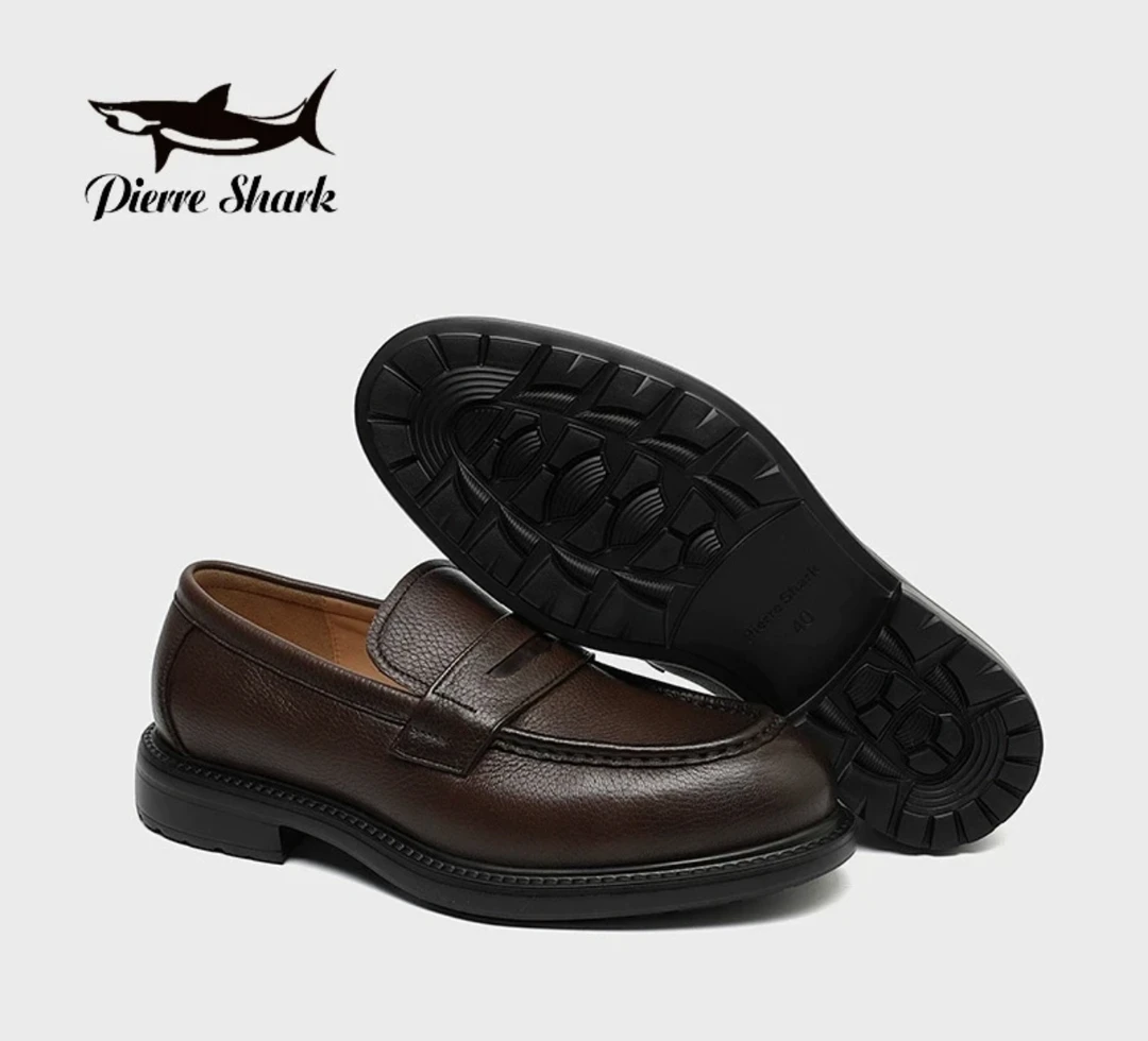 Pierre Shark/鲨鱼男高档商务休闲百搭软底轻便鹿皮真皮鞋A49-2