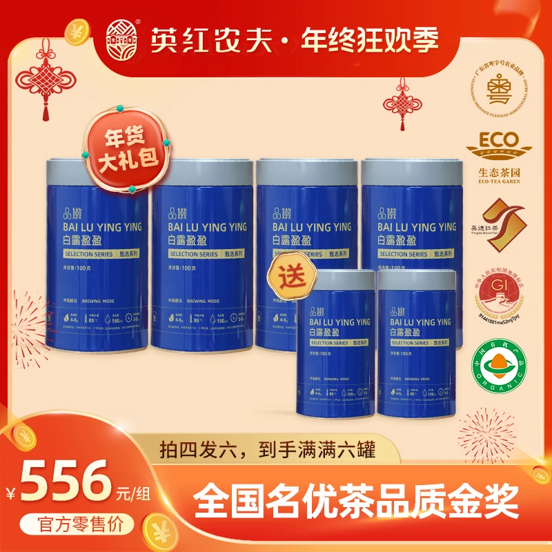 英红农夫【年货推荐】招牌金奖红茶白露盈盈 英德红茶英红九号 600g