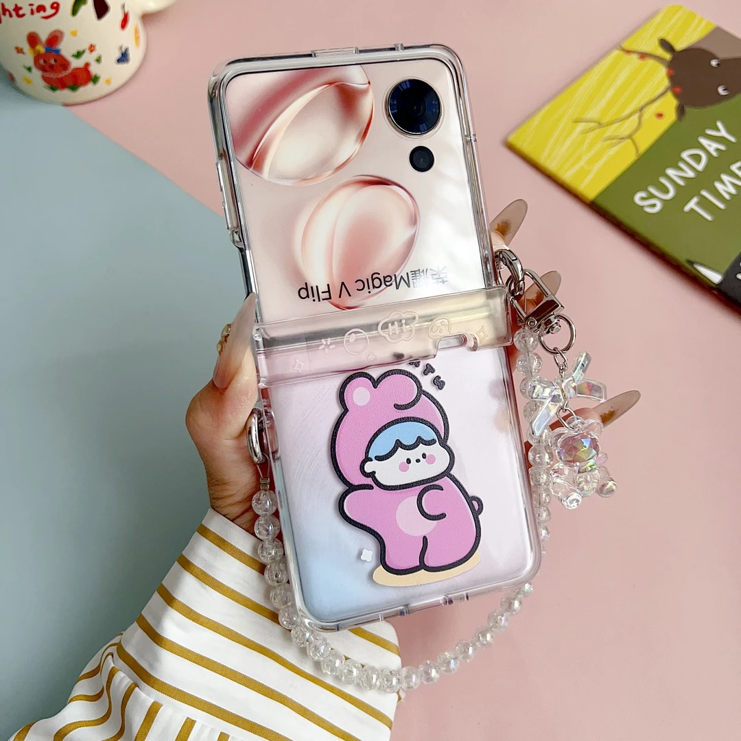 适用荣耀Magicvflip手机壳可爱创意卡通小米mixflip壳膜全包防摔