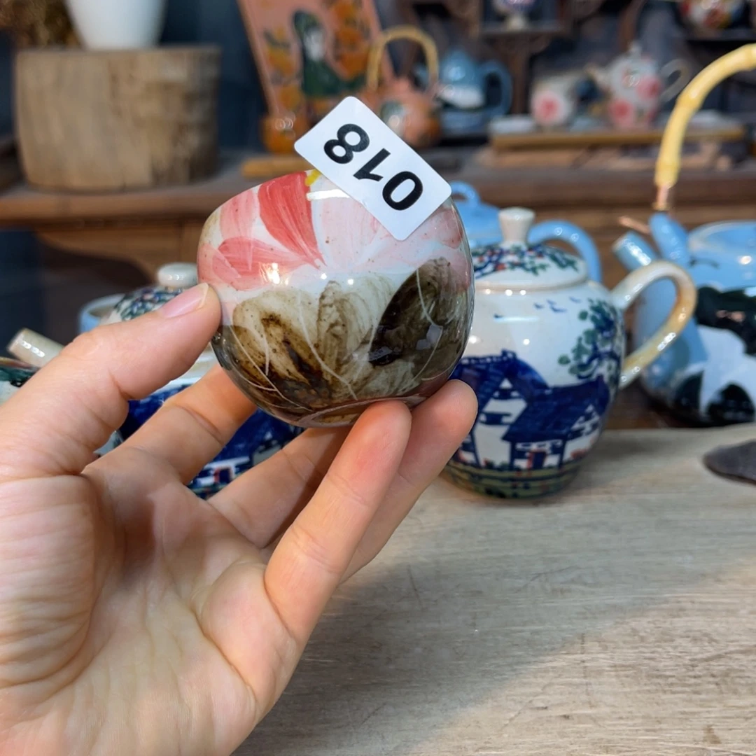壶素浅陶瓷手工手绘