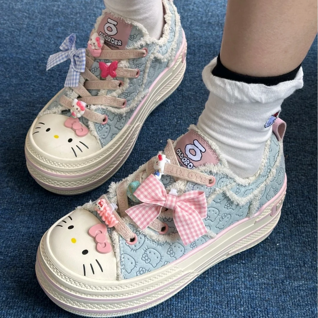 【小玖潮鞋】国潮新款松糕鞋帆布鞋厚底休闲鞋低帮百搭时尚65158