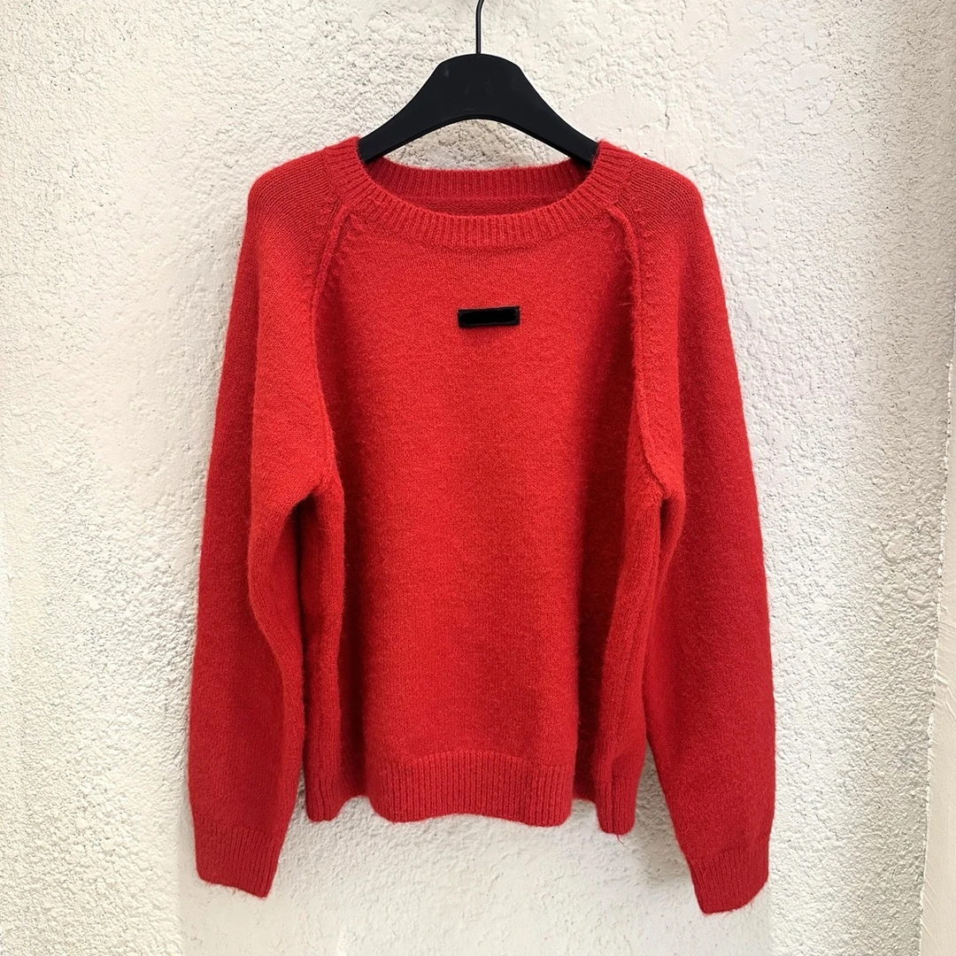 【暖绯柔绒】女休闲风见小个子秋冬毛衣套头圆领潮流长袖251013