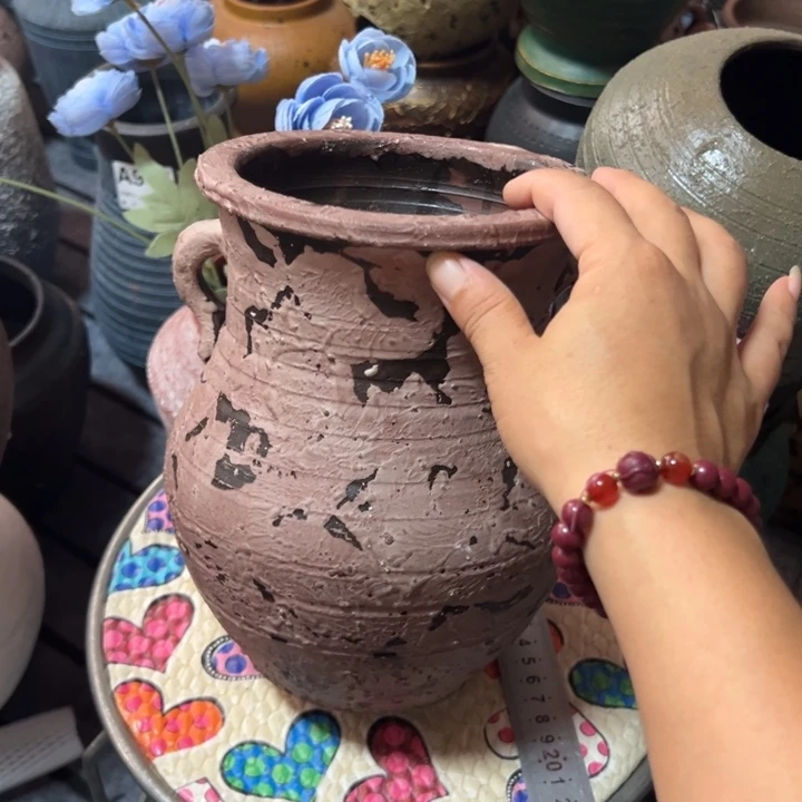 粗陶盆默认打孔高21口15