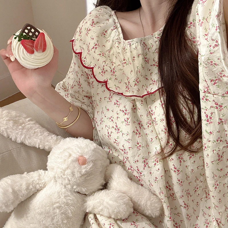 碎花甜妹系带胸垫吊带睡裙少女感夏季公主风甜美可外穿家居服睡衣