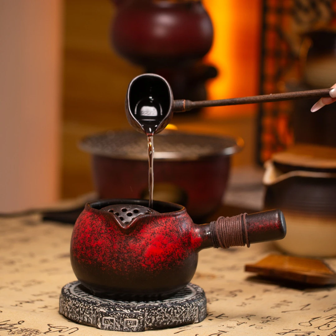 松木长柄木制茶勺日式分茶舀酒浇花水勺茶具配件围炉煮茶用叉勺