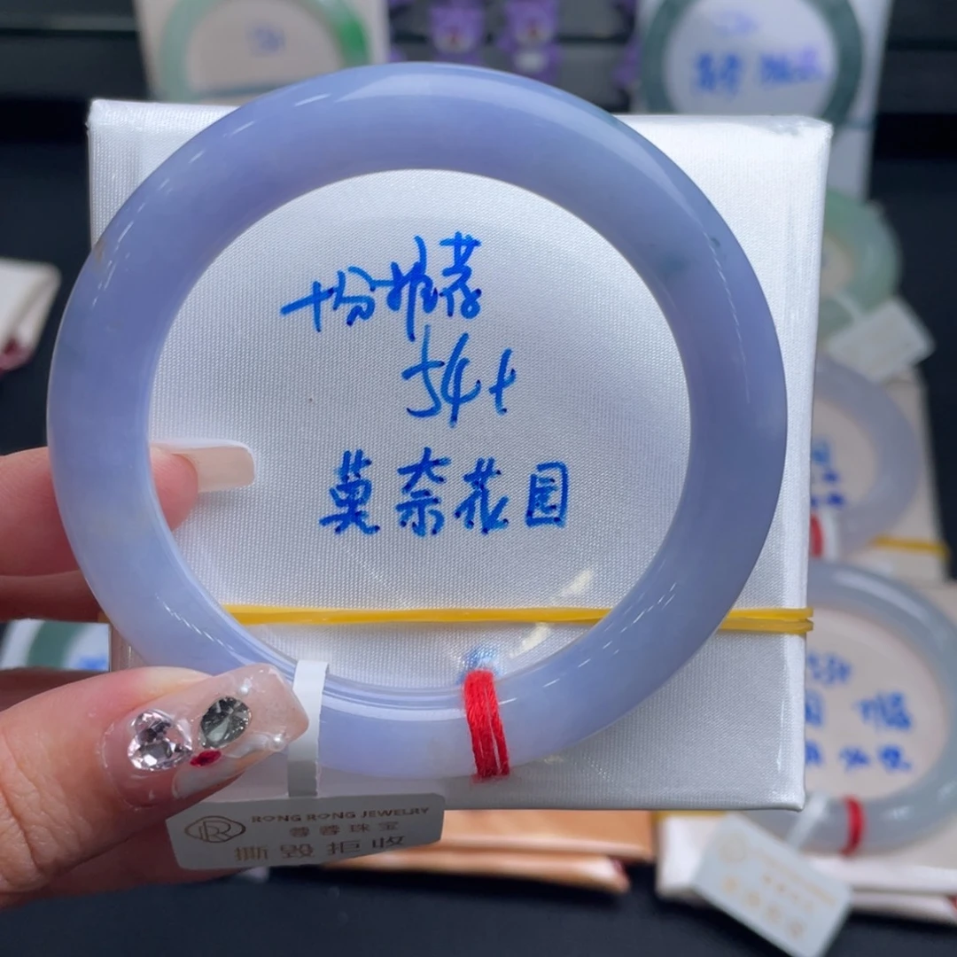 翡翠未镶嵌手镯莫奈花园