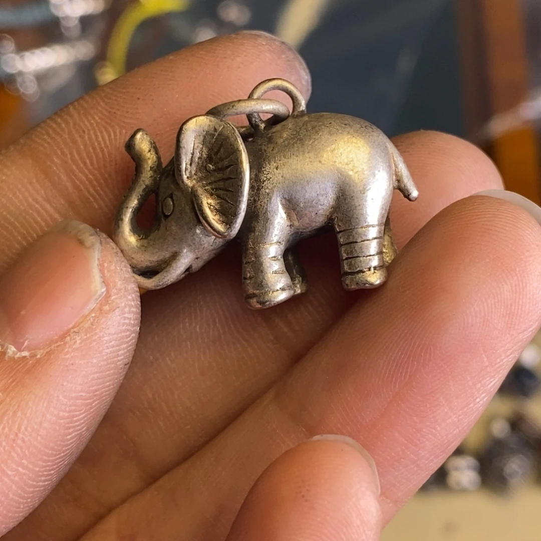 财*大象实心吊坠挂环123