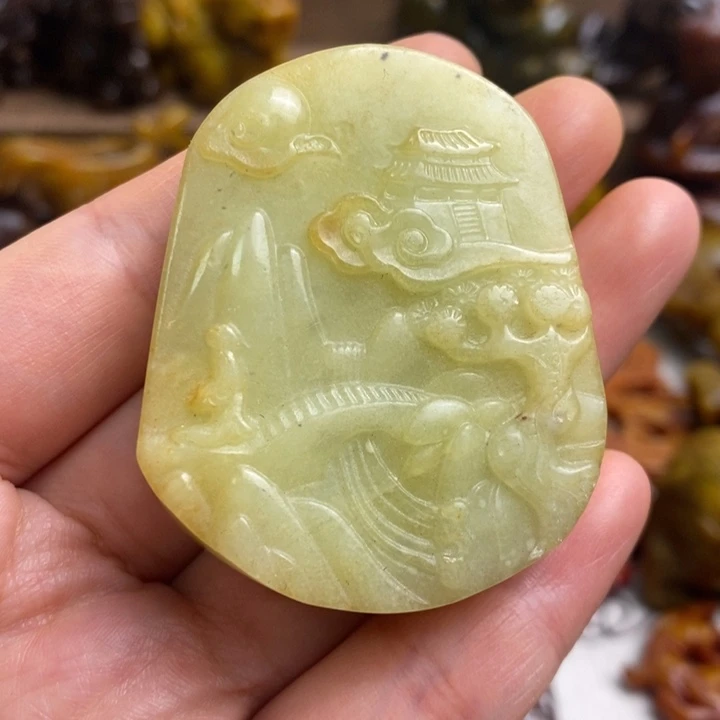 蛇纹石玉未镶嵌颈饰124