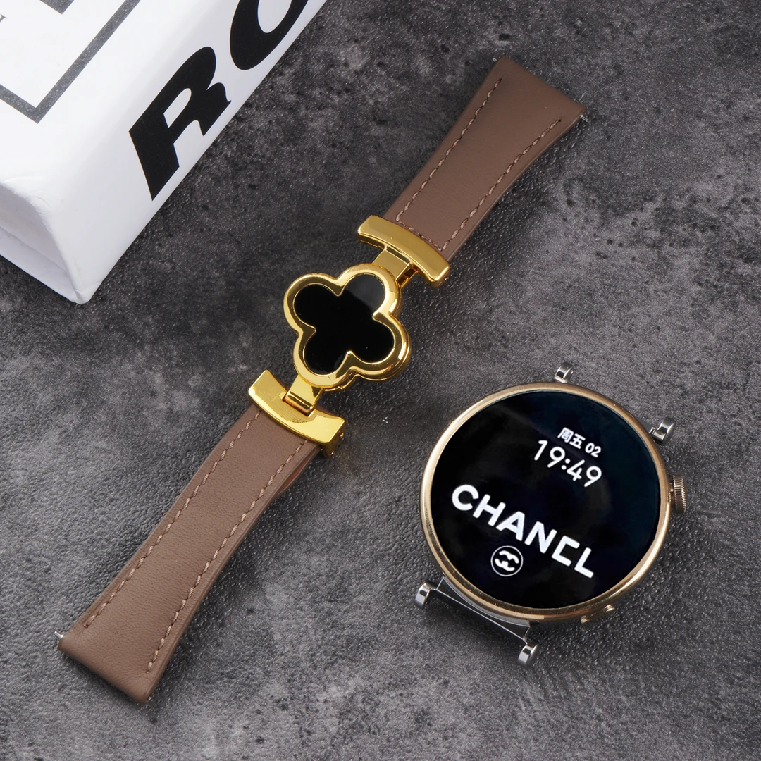 新款真皮表带适用华为gt6/5/4高级感磁吸扣GT5pro女watch5四叶草