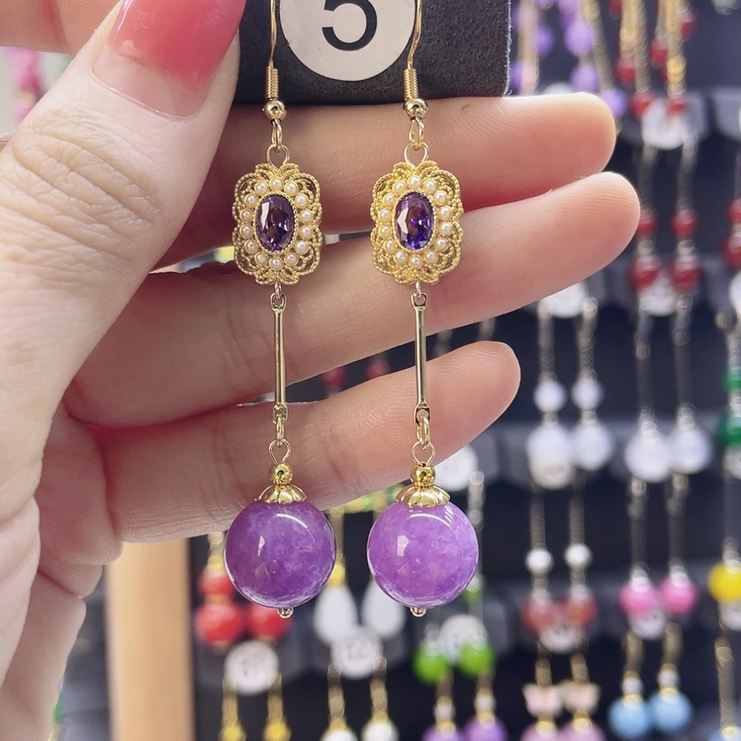 玛瑙/玉髓未镶嵌耳坠