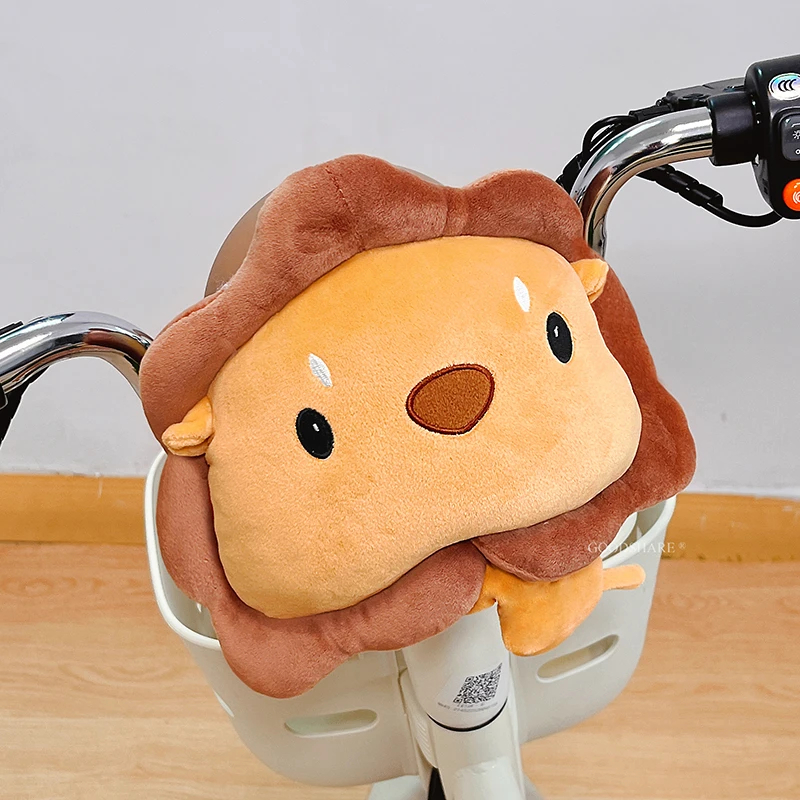 电动车防撞头保护垫可爱卡通毛绒公仔前置电瓶车宝宝防碰头软包垫