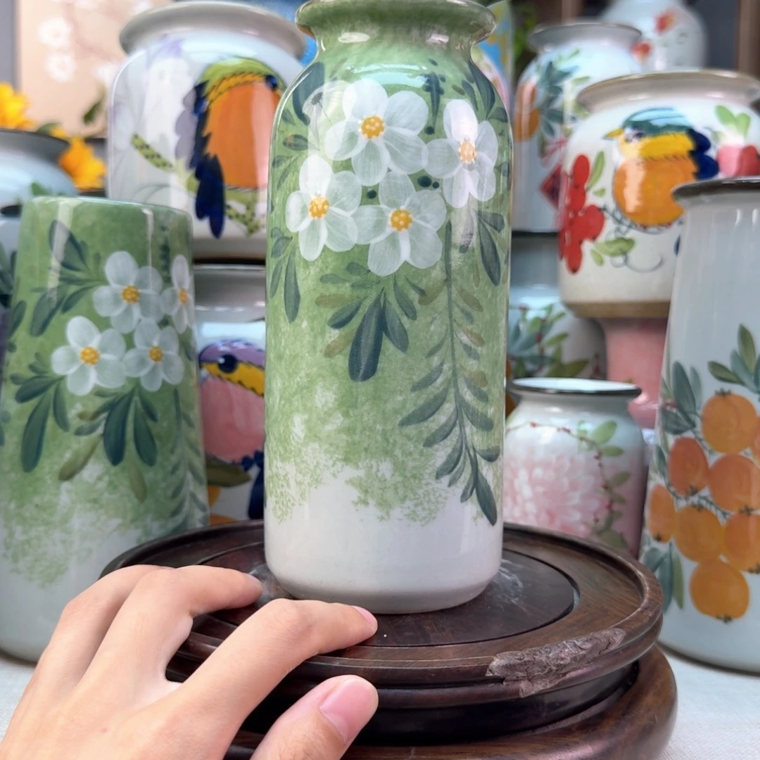景德镇陶瓷手绘花瓶无孔