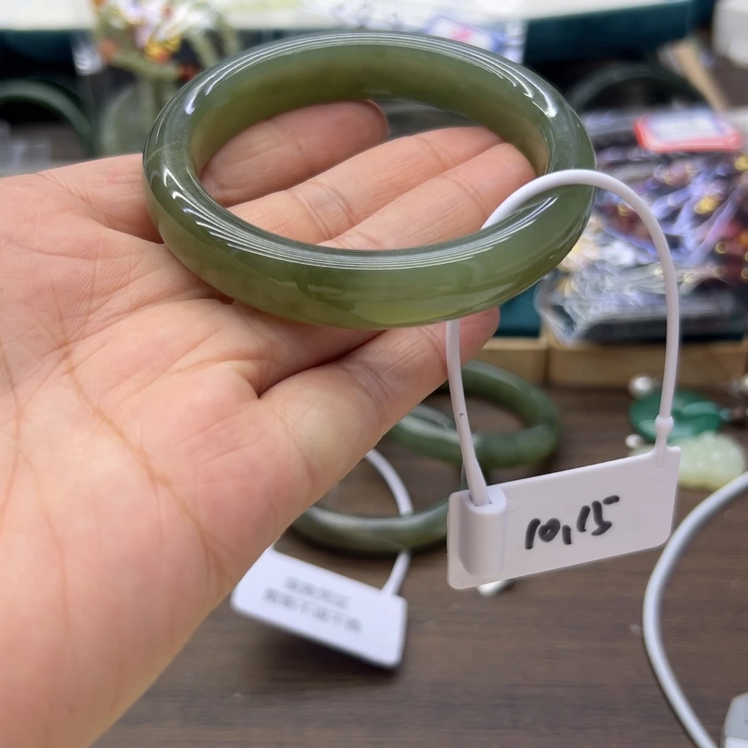 温***和田玉未镶嵌手镯57圈围449