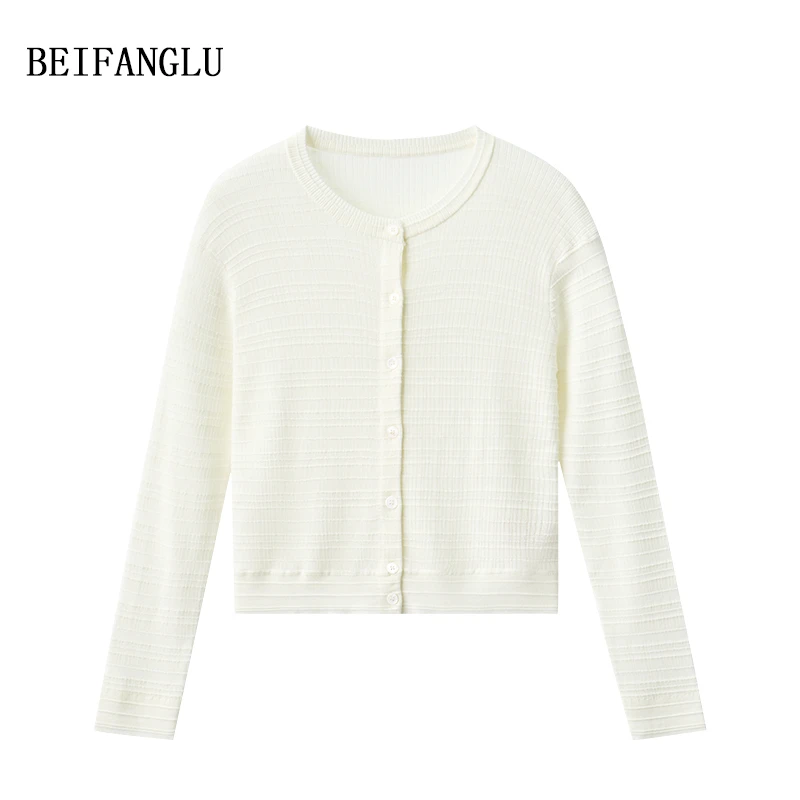 北方鹿【透氧肌理感开衫】莱赛尔醋酯桑蚕丝薄款空调针织开衫251084