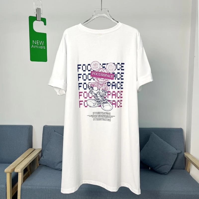 短袖大版大t恤裙2025新款女夏宽松中长款遮屁股上衣下衣失踪大体