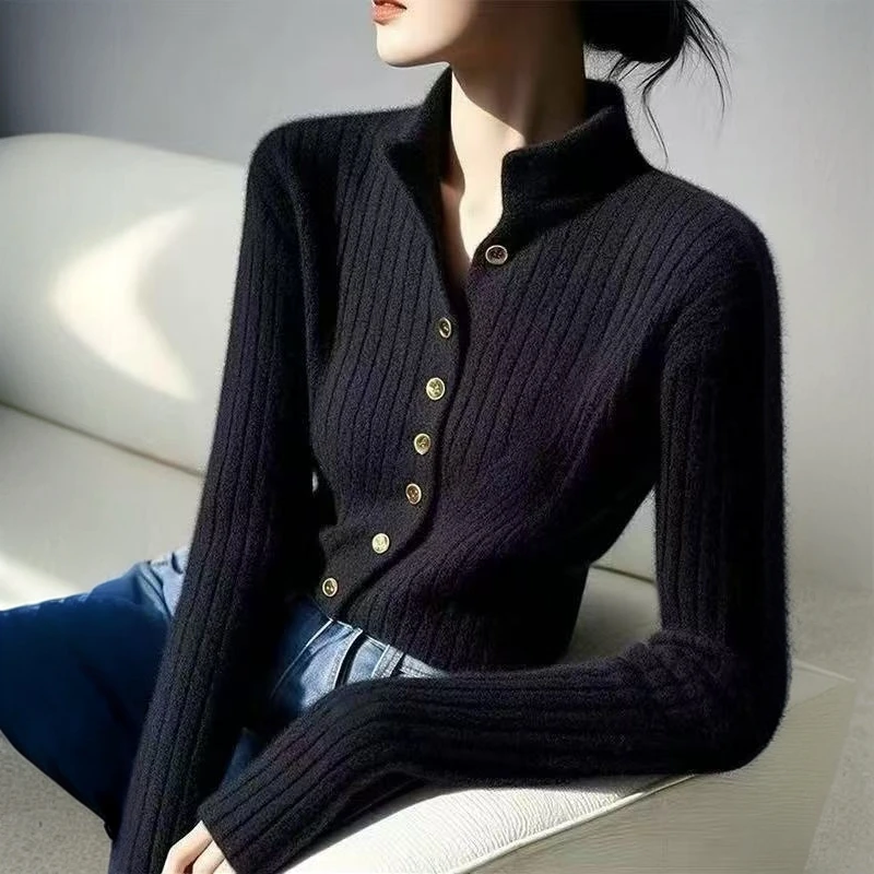 法式小香风毛衣外套女2025春秋高级感温柔显瘦气质针织开衫上衣