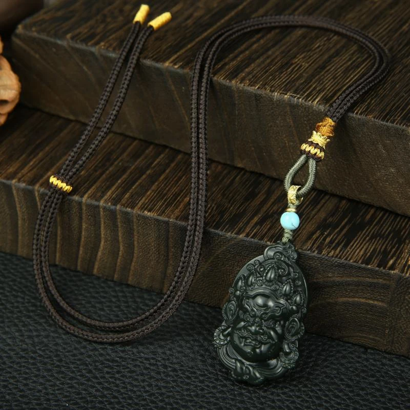 【香掌柜】和田玉塔青黄财神吊坠（发一件）