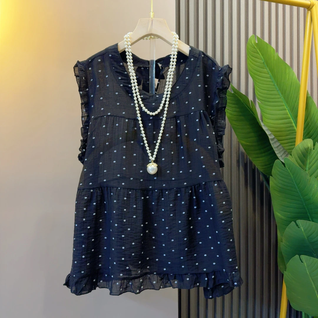 韩系时尚木耳边系带蝴蝶结拼接小衫衣长67左右