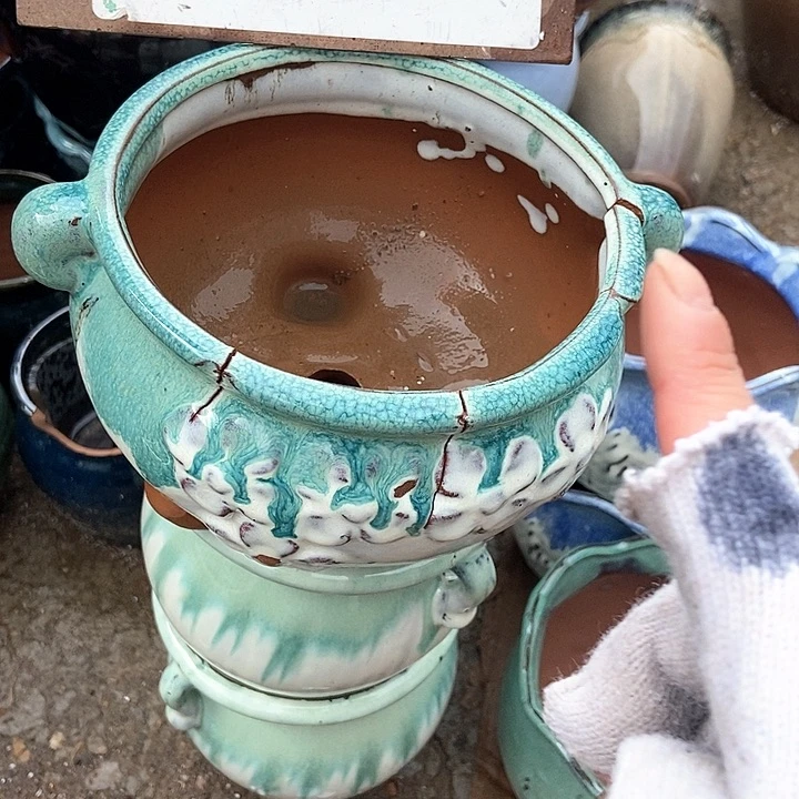 红陶紫砂花盆武穆云仓