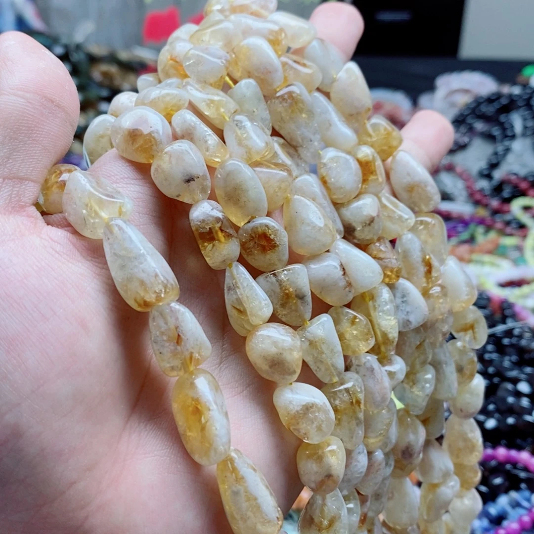 玛瑙/玉髓未镶嵌珠宝半成品一条天然黄塔金不定型B78