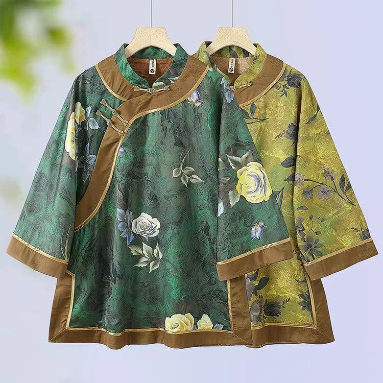 704新品高货显瘦复古新中式百搭中国风名族风刺绣上衣