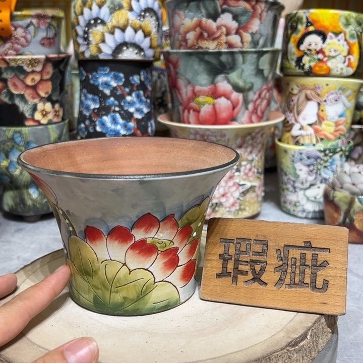 景德镇红陶精品手绘陶瓷
