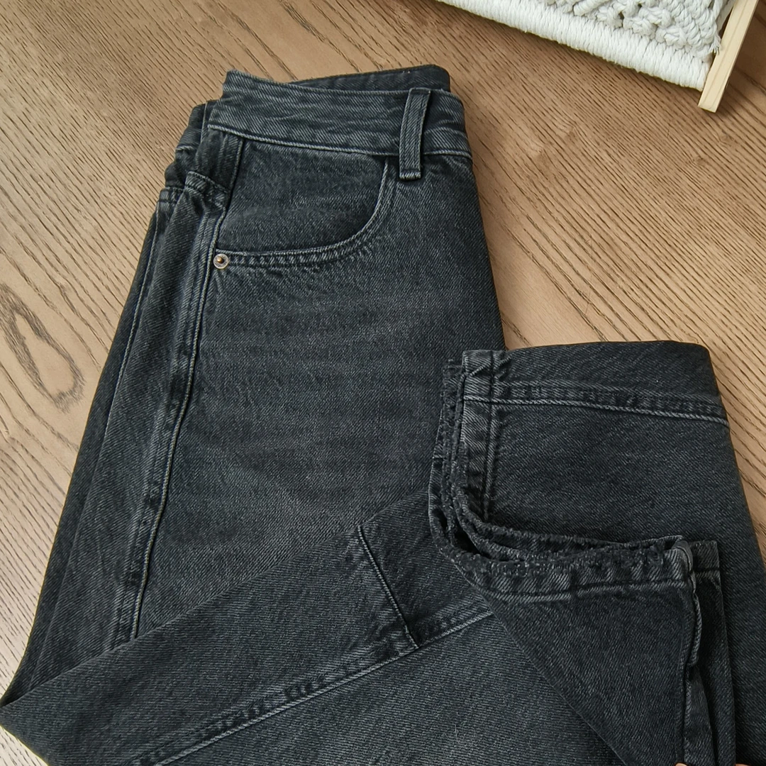 【实体现发】牛仔弯刀裤工艺设计款高腰休闲阔腿裤