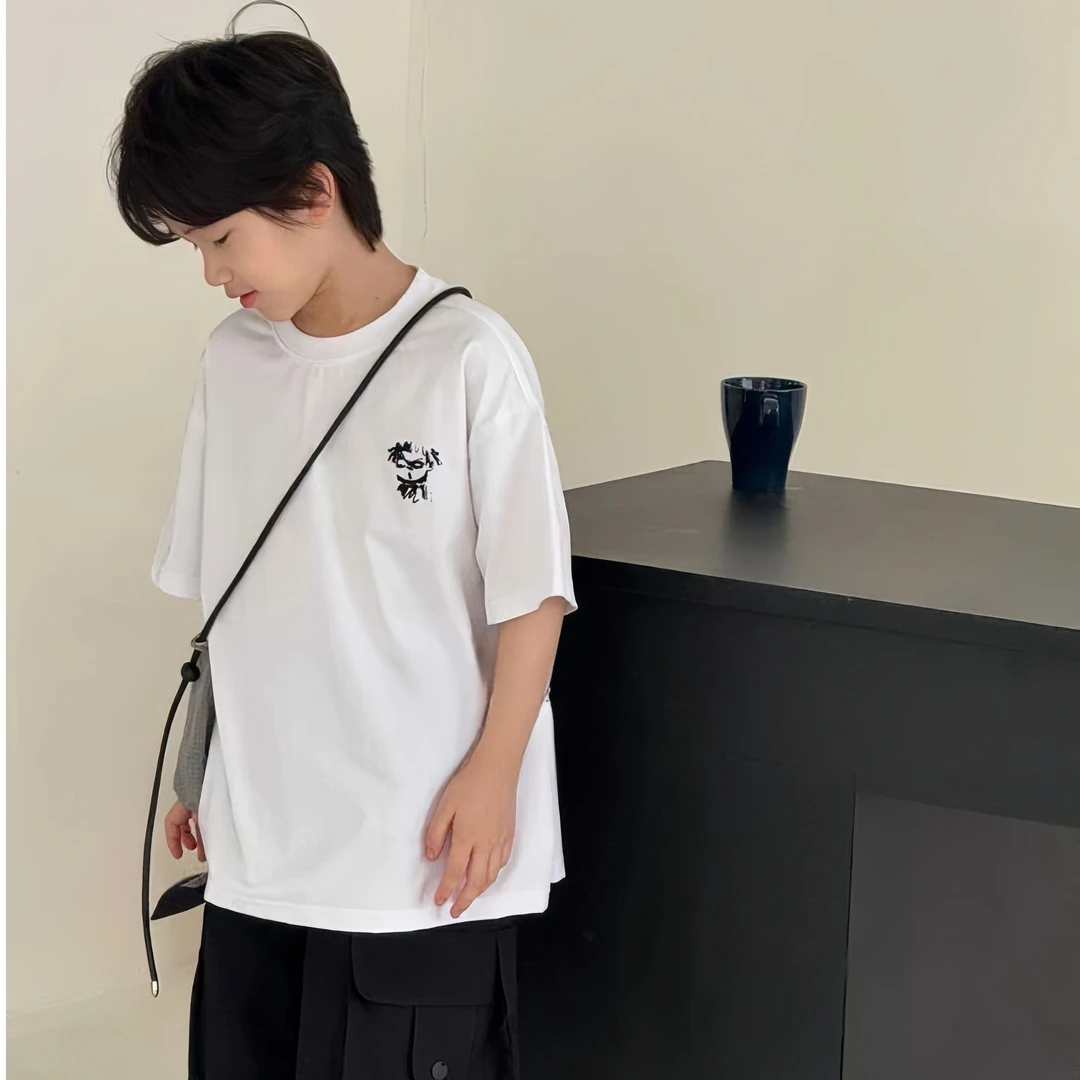 2025夏季新款布芮欧哪吒印染潮流男童短T   56135