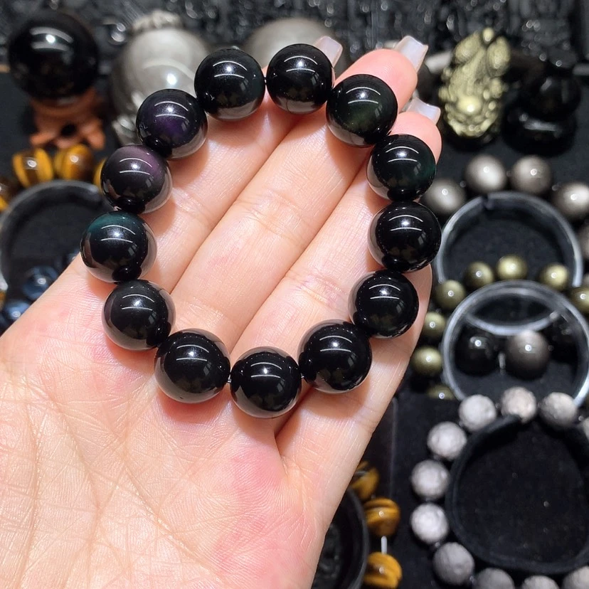 【闪购商品】黑曜岩手链未镶嵌聚****间