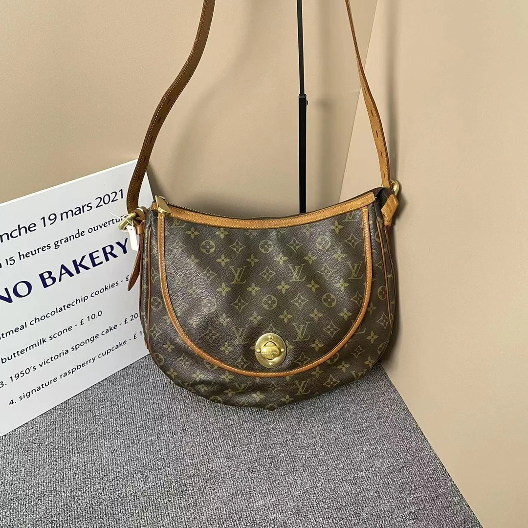 95新 LouisVuitton/路易威登 LV腋下包/老花金豆斜挎包/路易威登
