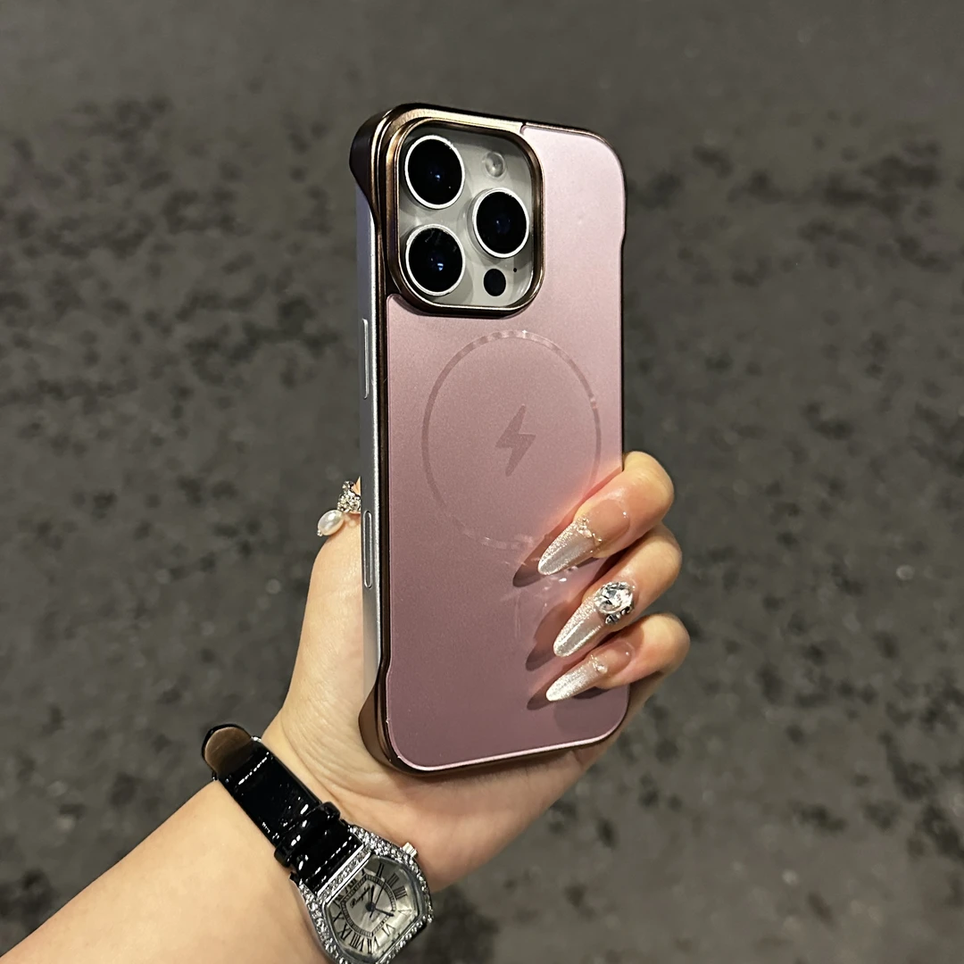 无边框磁吸超薄透气适用苹果16promax手机壳15pro新款14防摔13