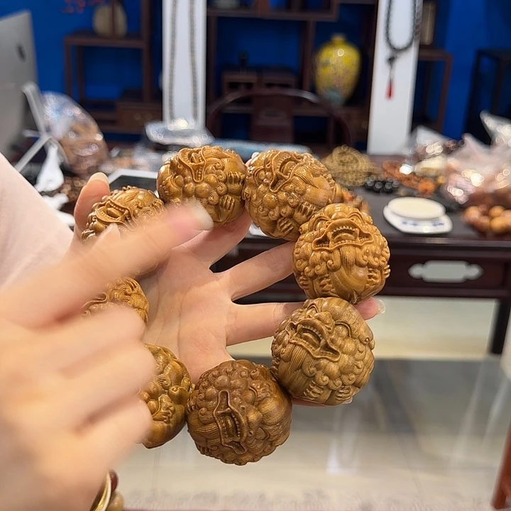维腊木（绿檀）其他5.0貔貅单圈八方招财