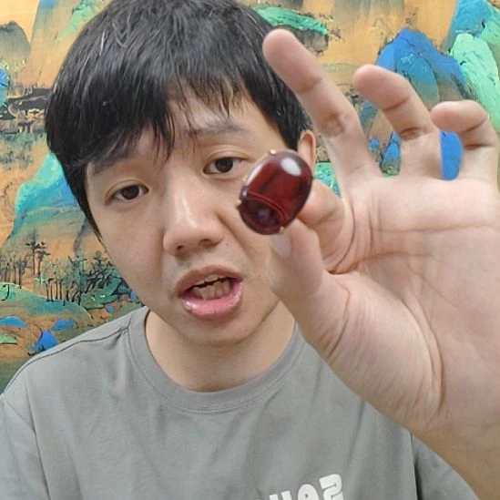 海***蓝琥珀未镶嵌戒指血泊戒指350款项