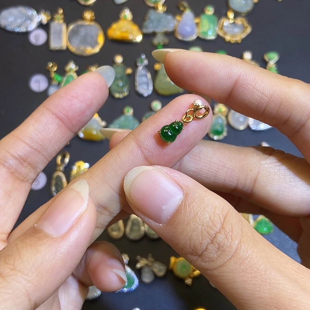 翡翠银S925镶嵌吊坠(不含链)