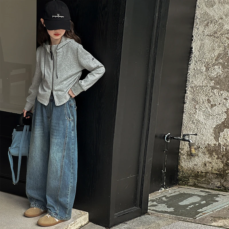 简约潮牌店铺儿童服装2025年新款衣服女童装秋装套装6-12岁高级感