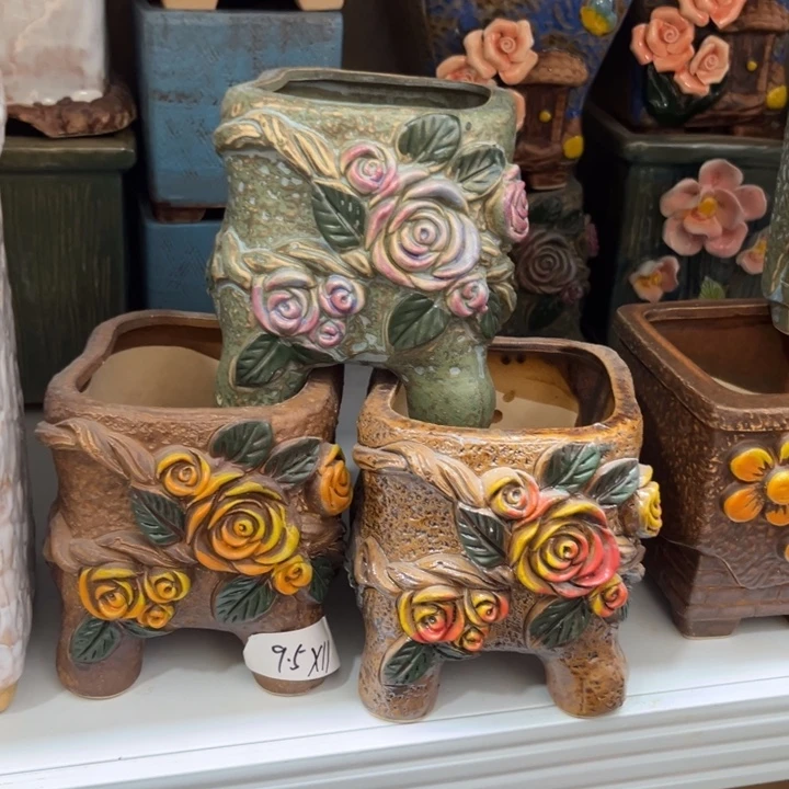 紫砂花盆粗陶材质多肉花盆