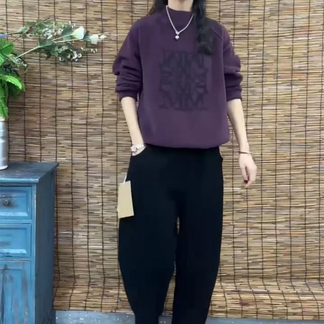 新款洋气宽松长袖卫衣休闲哈伦裤女装潮