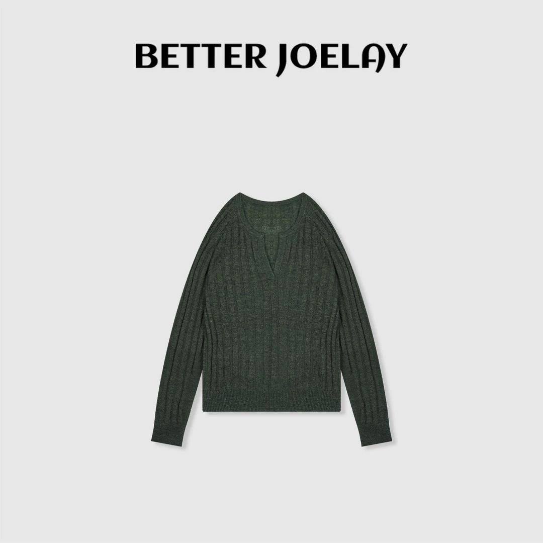 BETTER JOELAY-【纯毛臻品】时尚简约针织开衫毛衣个性慵懒LL5898