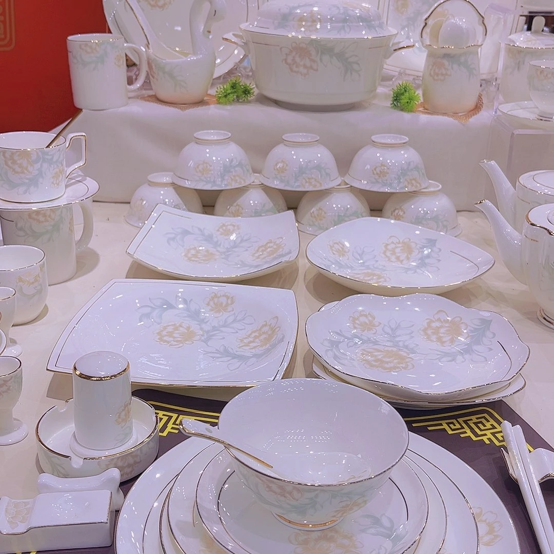 瓷描金清雅餐具套餐