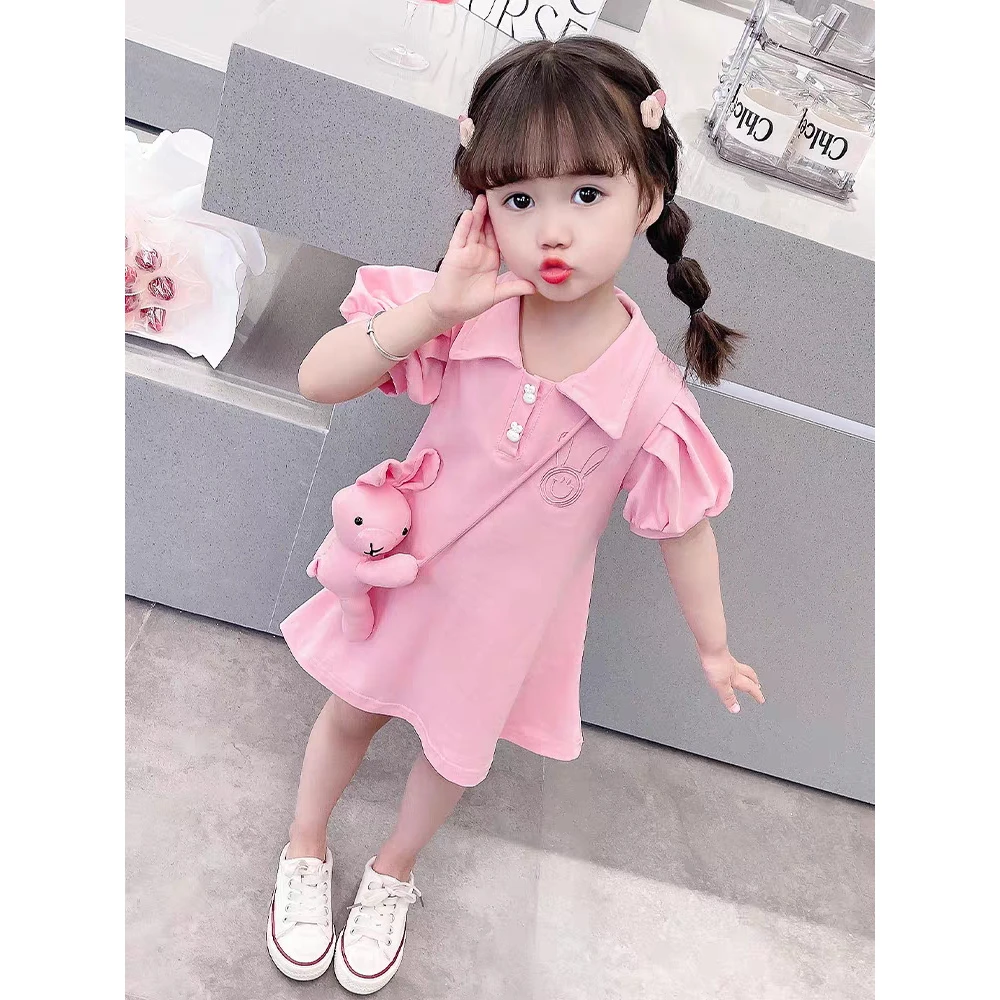 女童连衣裙夏季2025新款儿童时髦洋气夏装女网红polo衫可爱公主裙