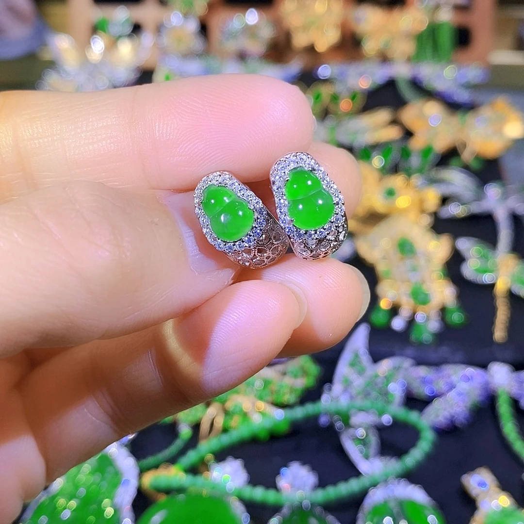 颈饰银S925镶嵌翡翠