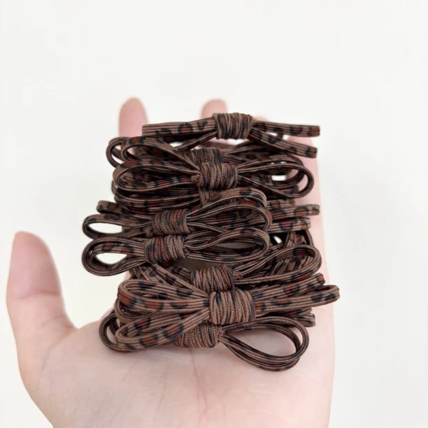 L735夕洛豹纹蝴蝶结十条装轻职风复古宫廷原创设计发绳发圈女通用